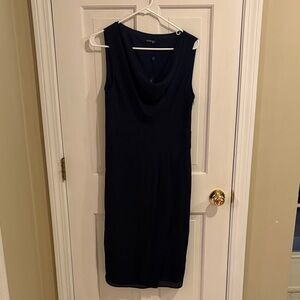 Magaschoni Classic Navy Sleeveless Midi silk Dress size 10 new with tags